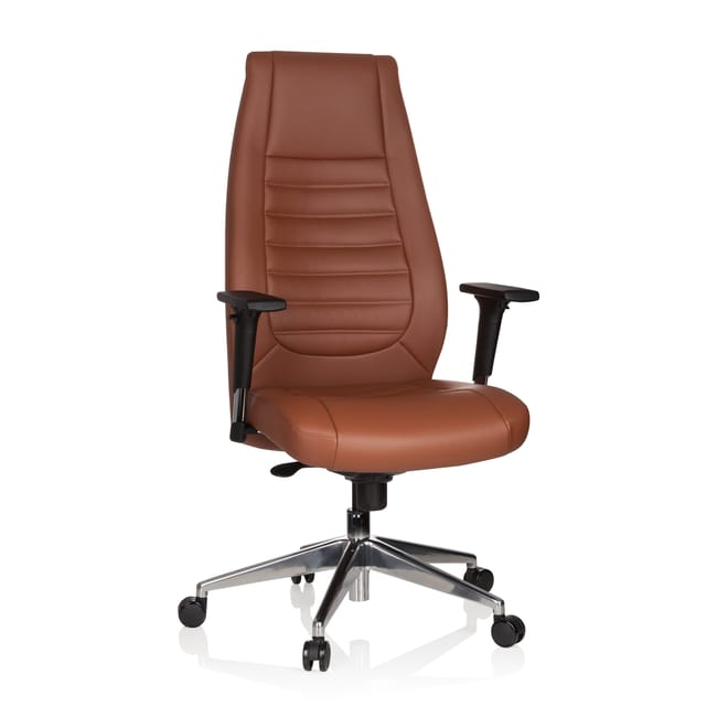 Chaise de bureau / fauteuil de bureau VITORO cuir synthétique marron Chaise de bureau / fauteuil de bureau VITORO cuir synthétique marron